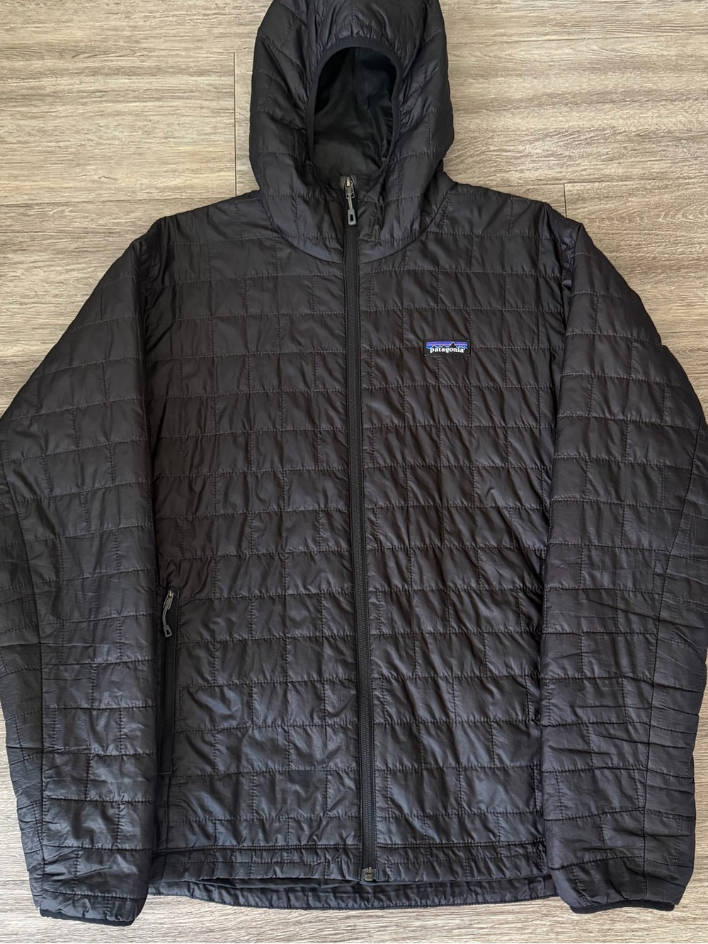 Patagonia Nano Puff Hooded Puffer Jacket Mens Large (Womens XL) Black Coat